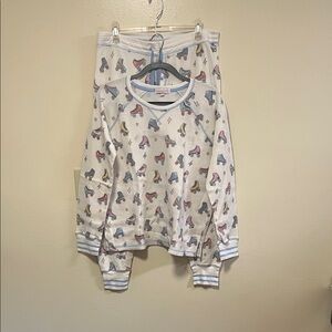 P.J. Salvage Women Pajama Set with Colorful Skate Print